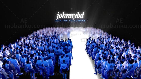 社交媒体播主片头宣传视频展示AE模板