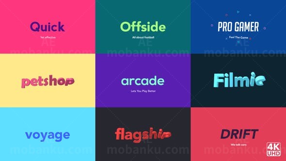 快速三维翻转效果标志AE模板