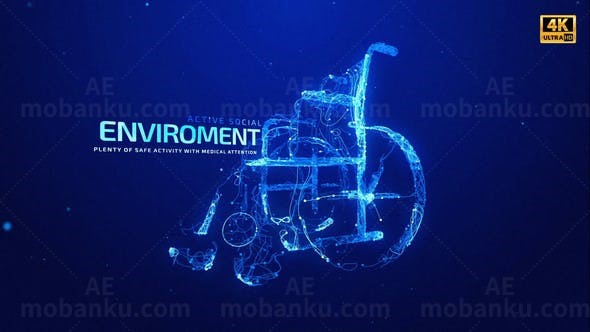 光影轮廓特效医疗轮椅AE模板