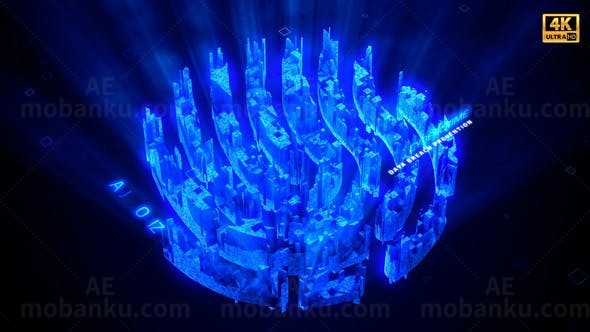 指纹城市网络安全片头AE模板