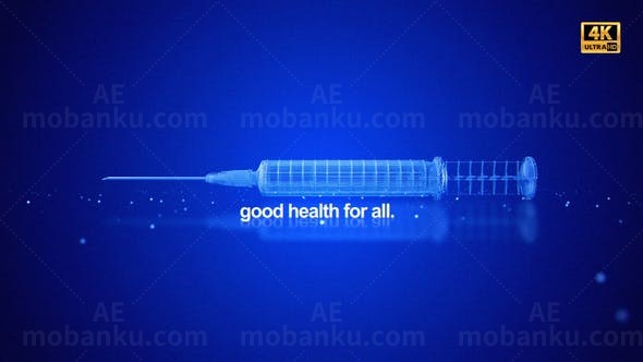 全民健康检疫针管线性轮廓宣传片头AE模板