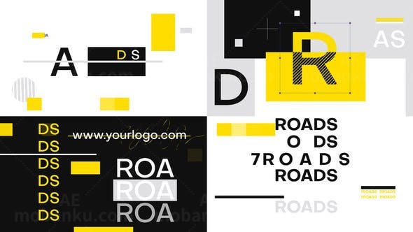 现代风格多彩闪烁标志片头AE模板