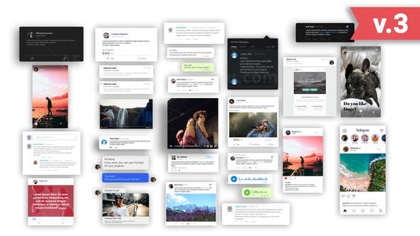 社交媒体动画AE模版