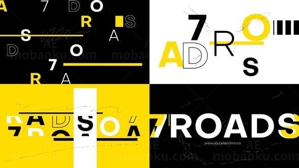 彩色字母自由组合演绎标志展示AE模板