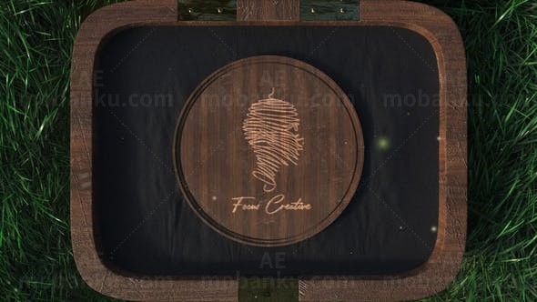 褐色木材质感潘多拉盒子标志AE模板