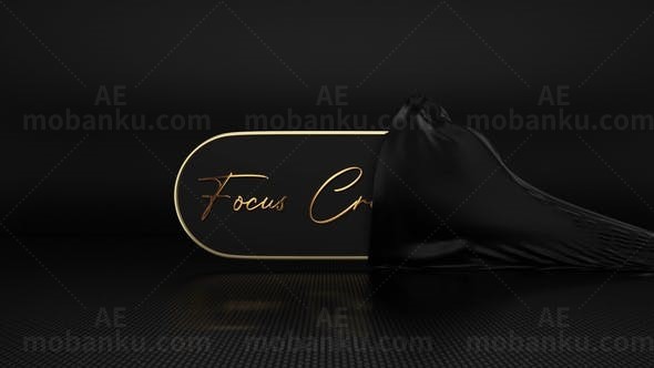 黑色碳纤维布料质感暗金标志AE模板