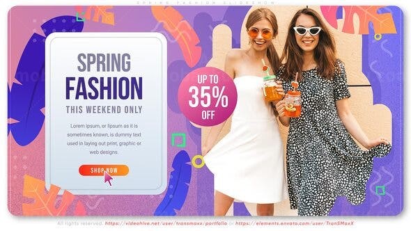 春季时尚幻灯片AE模板