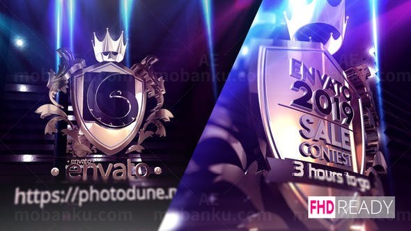 金色徽章标志AE模板