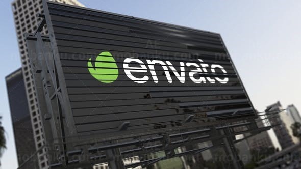 街道三维立体广告牌标志展示AE模板