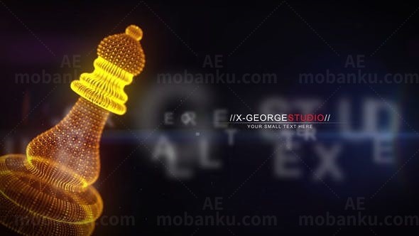 粒子特效国际象棋版式标题AE模板