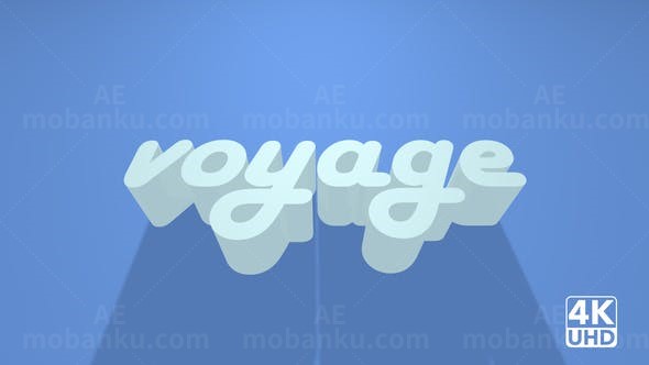 简单3D阴影暴露三维标志AE模板