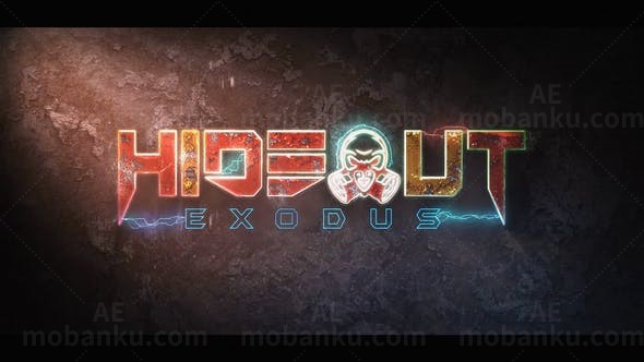 墙面风华电闪标志展示AE模板