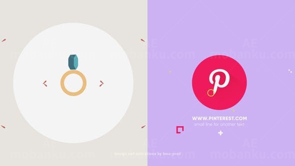 黄色水滴对角碰撞效果简洁形状标志AE模板