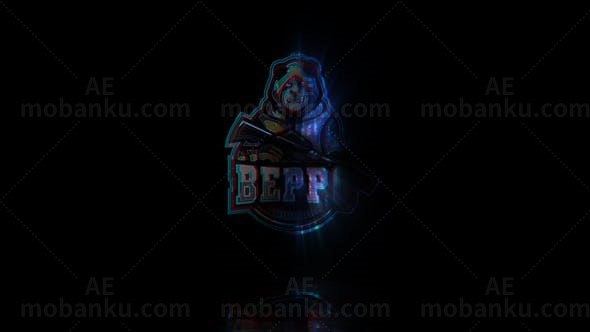 数字信号失真故障效果电子竞技标志AE模板