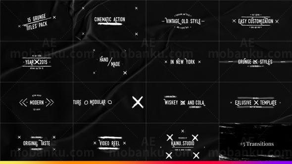 15个复古文字标题动态展示AE模板