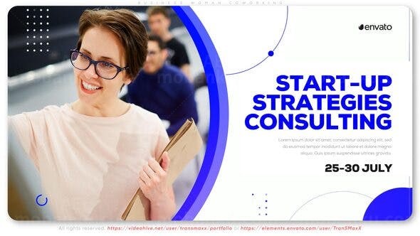 商务女性职业团队宣传展示幻灯片AE模板