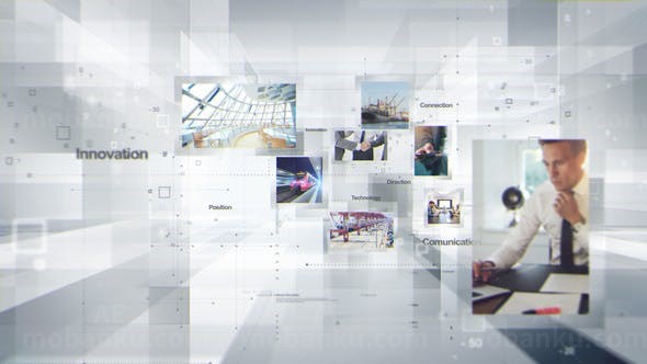 通道照片空间汇聚标志展示AE模板