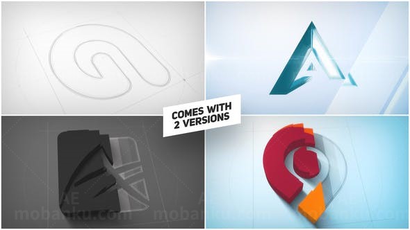 建筑三维立体波动效果标志AE模板