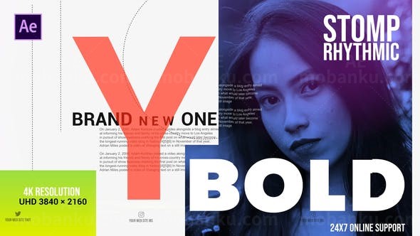 踏脚节奏快速多彩舞台闪光效果片头AE模板