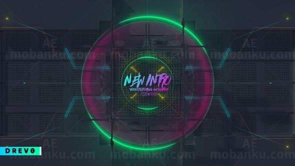 霓虹电光效果网络标志片头AE模板