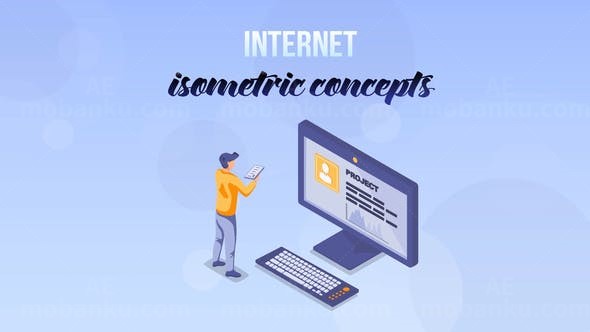 互联网网络营销动画元素展示AE模板