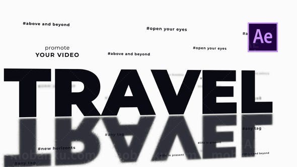 大文字文本标题动态展示AE模板