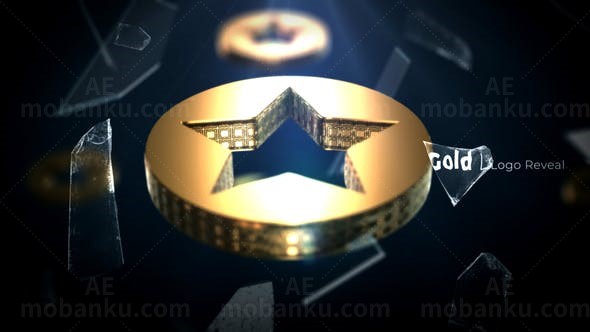 闪亮碎玻璃漂浮效果标志展示AE模板