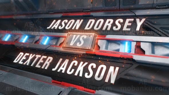 拳击赛事战斗准备转场过渡AE模板