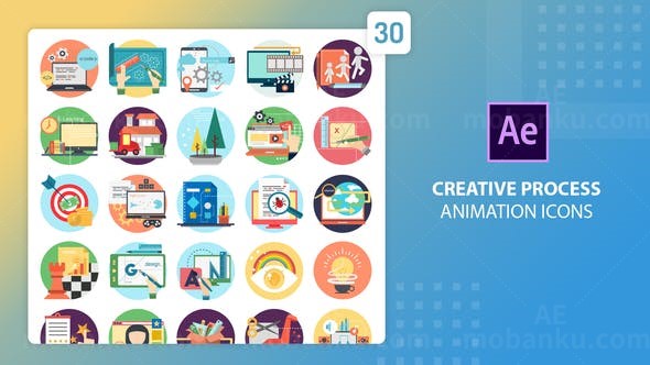 各类创意流程动画图标宣传展示AE模板