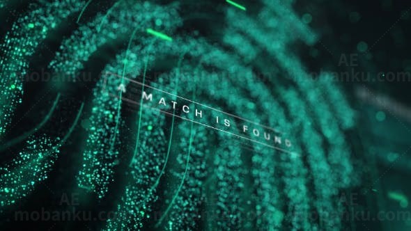 粒子特效指纹密码标志演绎AE模板