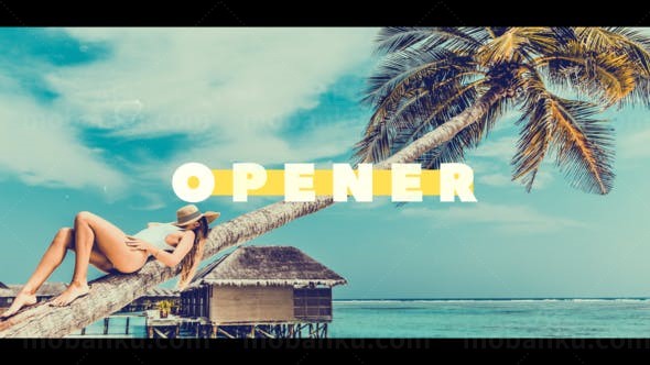 夏日海洋主题动态幻灯片快速切换AE模板