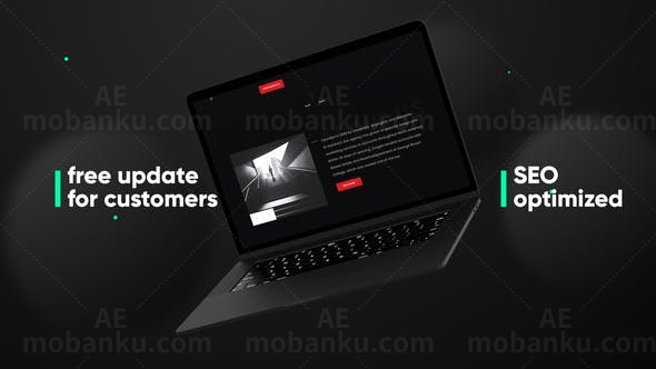 显示器简洁网站展示AE模板