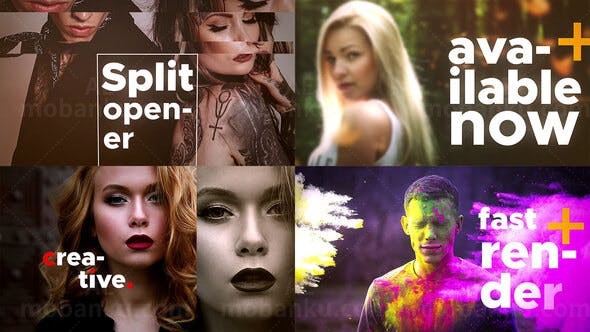 明快节奏创意片头展示AE模板