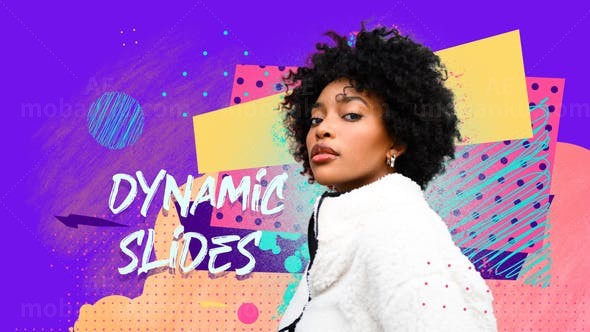 彩绘图形动态叠加效果片头AE模板