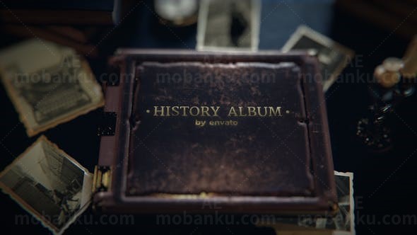 怀旧历史相册翻页展示AE模板