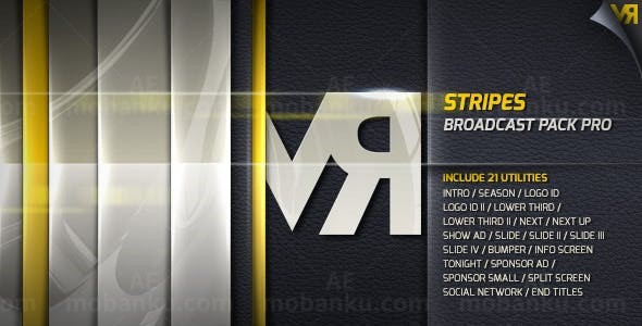 条纹动画电视广播AE模板