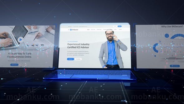 蓝色梦幻城市数字科技AE模板