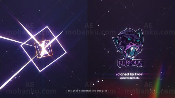 光条纹汇聚演绎标志展示AE模板