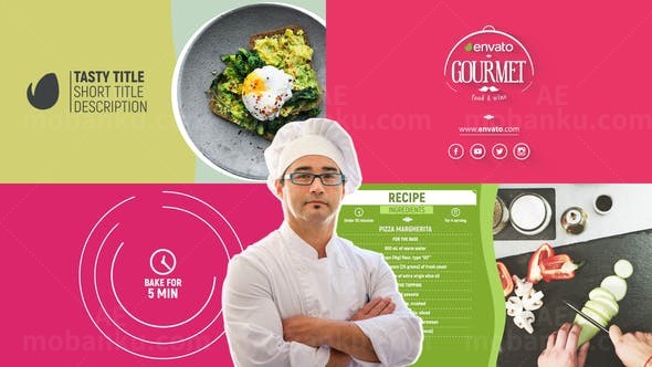 烹饪食谱电视节目AE模板