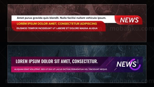 新闻标题文字字幕包展示AE模板