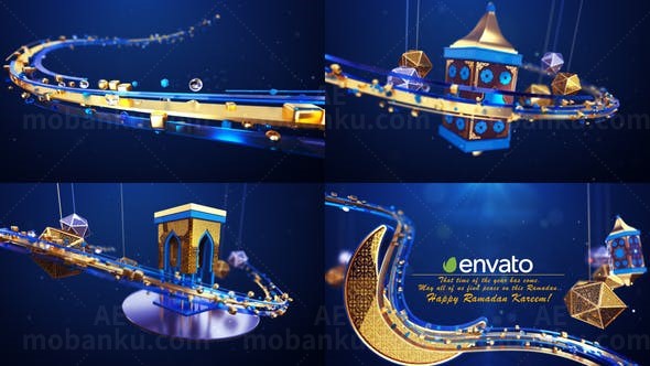 彩带阿拉伯风格标志片头AE模板