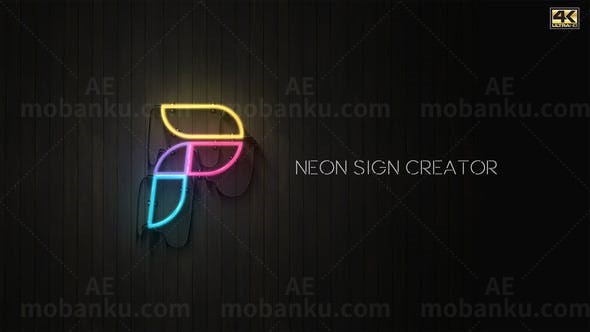 霓虹灯标志AE模板