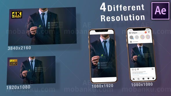 社交媒体商务名片视频展示AE模板