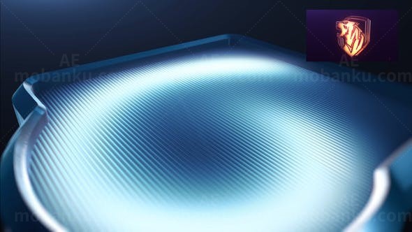 三维侧旋出场霓虹闪光标志AE模板