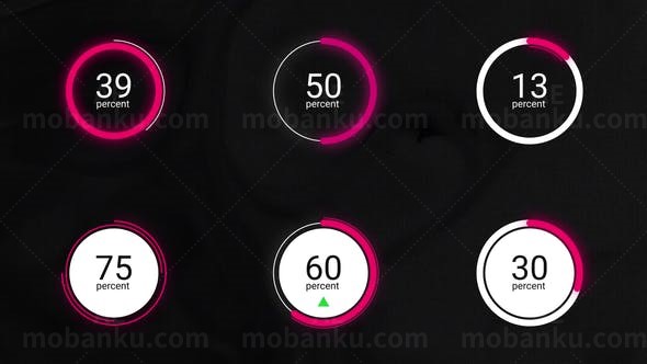 信息图表动态数字饼图展示AE模板