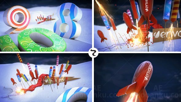 新年倒计时AE模板