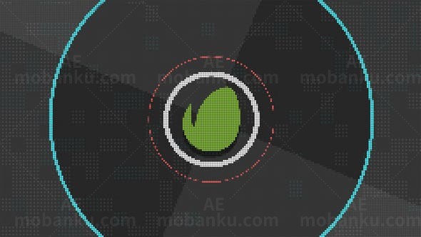 灵动像素风格标志片头AE模板