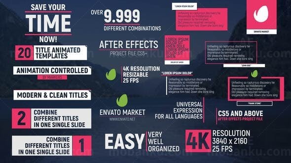 现代风格简洁文字标题AE模板