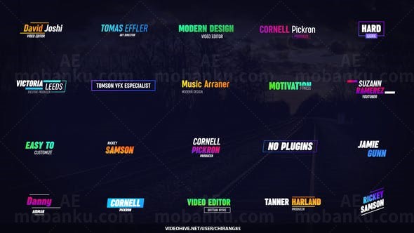 彩色故障效果标题AE模板