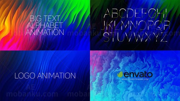 抽象流线极光效果背景特效AE模板